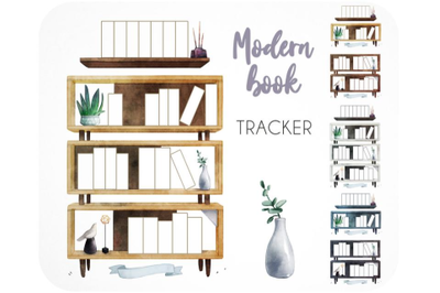 15 Book tracker printables  Reading log modern bookshelf