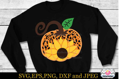 Leopard Pumpkin Sunflower SVG,  Fall SVG, Autumn SVG, Thanksgiving SVG