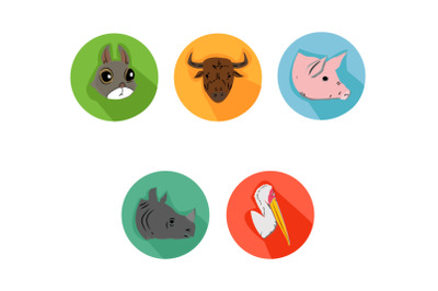 Pig Friends Cartoon Animals Icon Bundle