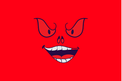 Halloween Icon with Red Character