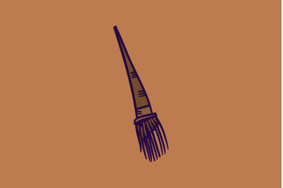 Halloween Icon with Broomstick