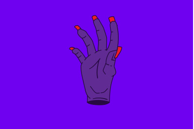 Halloween Icon with Purple Zombie Hand