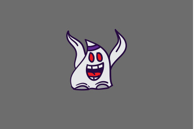 Halloween Icon with Cozy Ghost