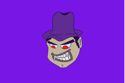 Halloween Icon with Purple Dracula