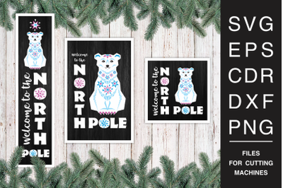 Welcome to the North Pole SVG. Christmas Porch Signs set