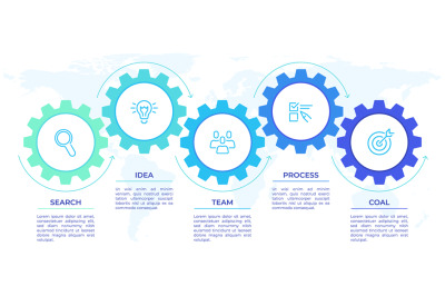 Gears infographics. Cogwheels transmission connecting mechanical, engi