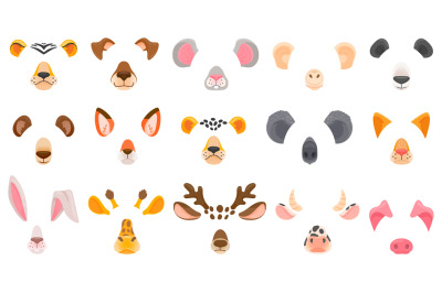 Animal face for video chat. Filter masks of animals. Fox&2C; panda and ko