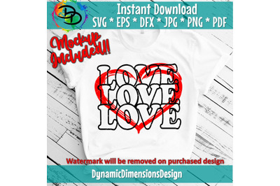 Love Is All You Need SVG&2C; Valentine&amp;&23;039;s Day Cut File&2C; Mirror Words Desig