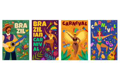 Brazilian carnival. Banner with masquerade latino elements dance parad