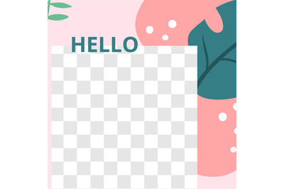 Floral post. Garden flora hello social media post template