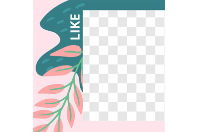 Floral post. Garden flora like social media post template