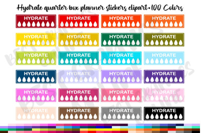 100 Water Tracker Planner Stickers Set