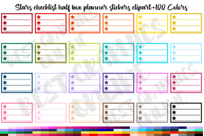 100 Half Box Star Checklist Planner Stickers