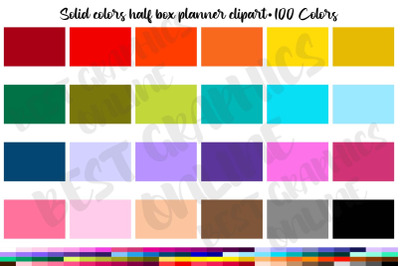 100 Colors Half Box Planner Stickers