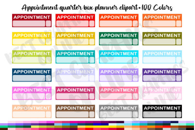 100 COLORS! Appointment Planner Stickers