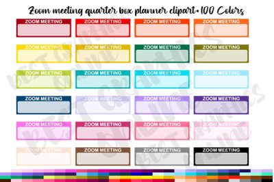 100 Zoom Planner Stickers Clipart Set