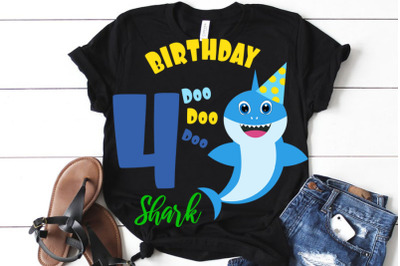 4th  Birthday shark Svg, Boy Birthday Shark clipart, funny shark svg,