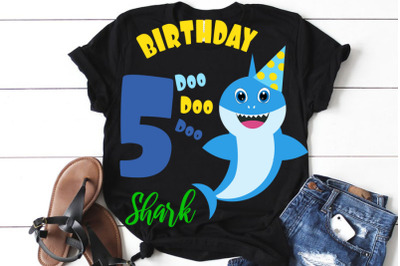 5th Birthday shark Svg, Boy Birthday Shark clipart, funny shark svg, b