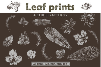 Leaf prints + three patterns