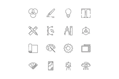 Graphic tools icons. Web design programming poligrafia creative art it