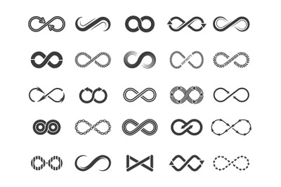 Eternity icon. Mobius line vector logo infinity symbols isolated on wh