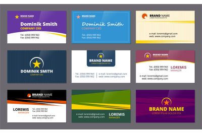 Visit cards. Business corporate identity elegant cards template compan