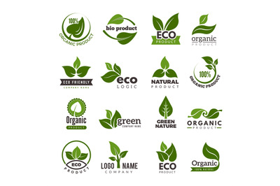 Leaf logo. Bio nature green eco vector symbols business logo template