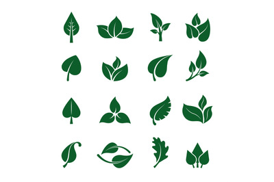 Leaves logo. Stylized green plants for eco business brand design proje