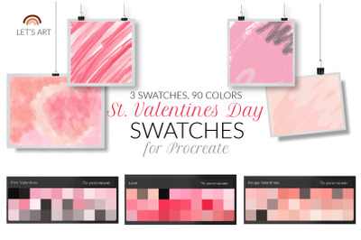 Valentines day Procreate swathces. Love color palette.