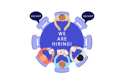 We are hiring illustration. HR, recruitment vector concept