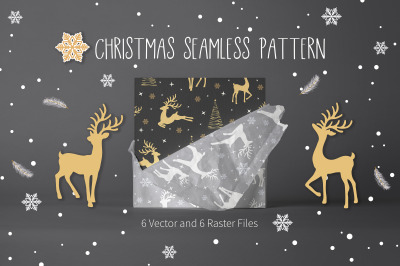 Christmas Reindeer Seamless Pattern