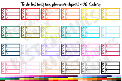 100 to Do Checklist Half Box Clip Art