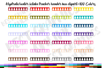 100 Hydrate Tracker Header Box Clipart