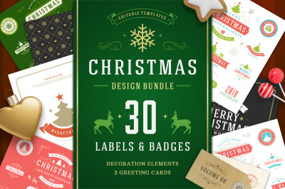 Christmas 30 Labels and Badges