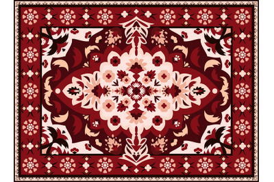 Indian rug. Persian textile carpet design, royal arabesque pattern for