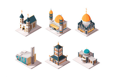 Religion buildings. Islamic mosque arabic architectural objects luther