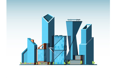 Business cityscape landscape. Urban background with office corporate b