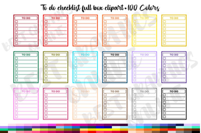 100 to Do List Full Box Planner Stickers