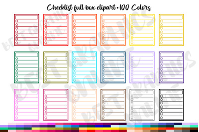 100 Blank Full Boxes Planner Clip Art