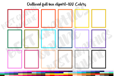 Blank Outlined Full Box Planner Clipart