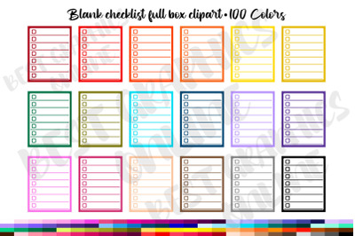 100 Colors Checklist Full Box Stickers