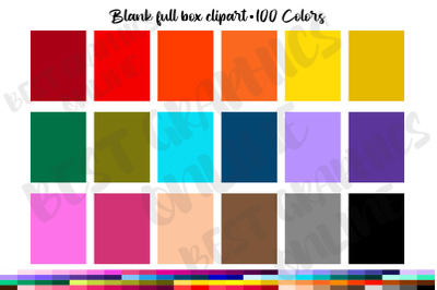 100 Colors Full Box Planner Clipart Set