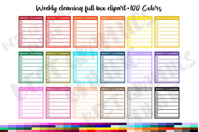 Weekly Cleaning Full Box Planner Clipart