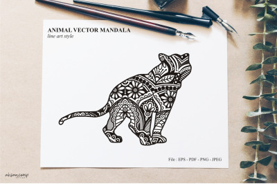 Animal Vector Mandala Line Art Style