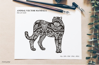 Animal Vector Mandala Line Art Style