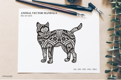 Animal Vector Mandala Line Art Style