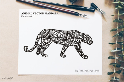 Animal Vector Mandala Line Art Style