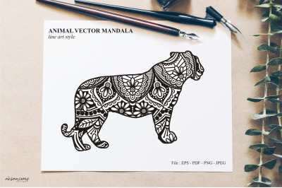 Animal Vector Mandala Line Art Style