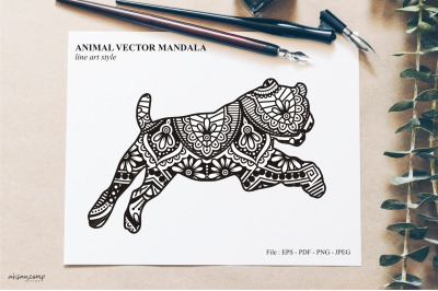 Animal Vector Mandala Line Art Style