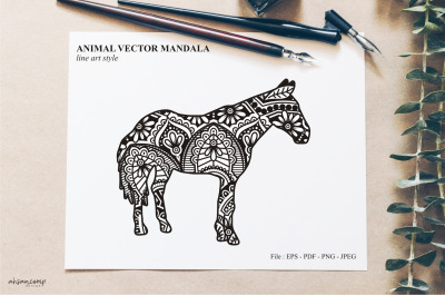 Animal Vector Mandala Line Art Style